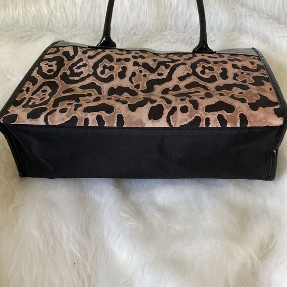 Cheetah Print Tote Bag Animal Print Black and Tan - Picture 2 of 5